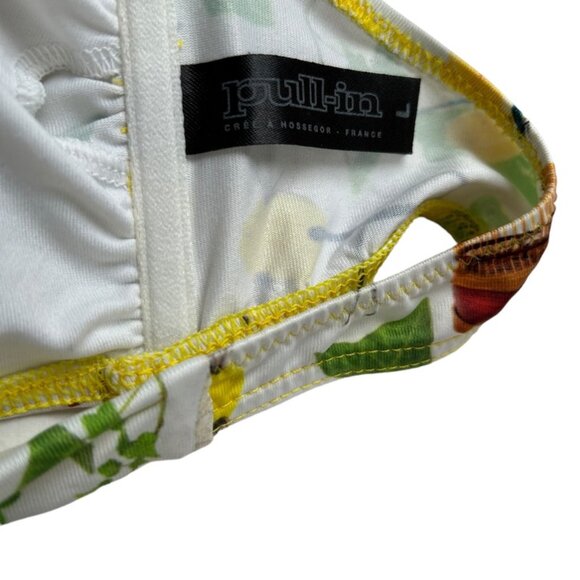 pull-in NEW NWT white Bird cage leaf print bikini top L - Picture 3 of 4